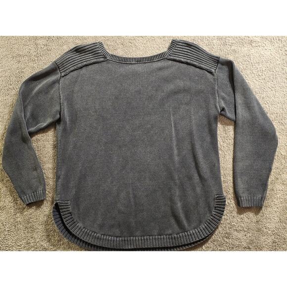 Boutique Rough Hewn Women Heavy Sweater L 100% Cotton Grey - Picture 3 of 6